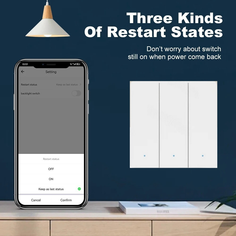 Doodle European standard ZigBee key-operated smart switch with Alexa voice control for European and British standards smart wall switch